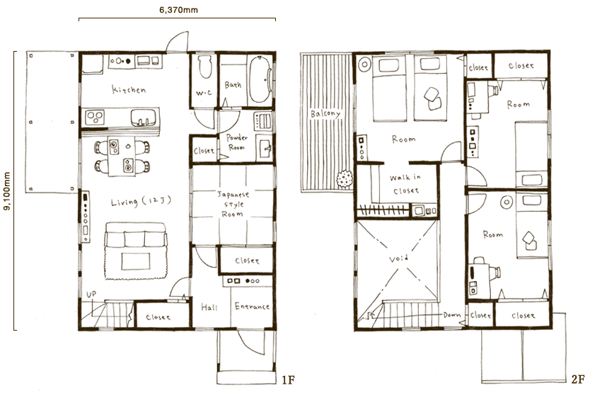 NORDIC HOUSE (4LDK+W.I.C.) 間取り図